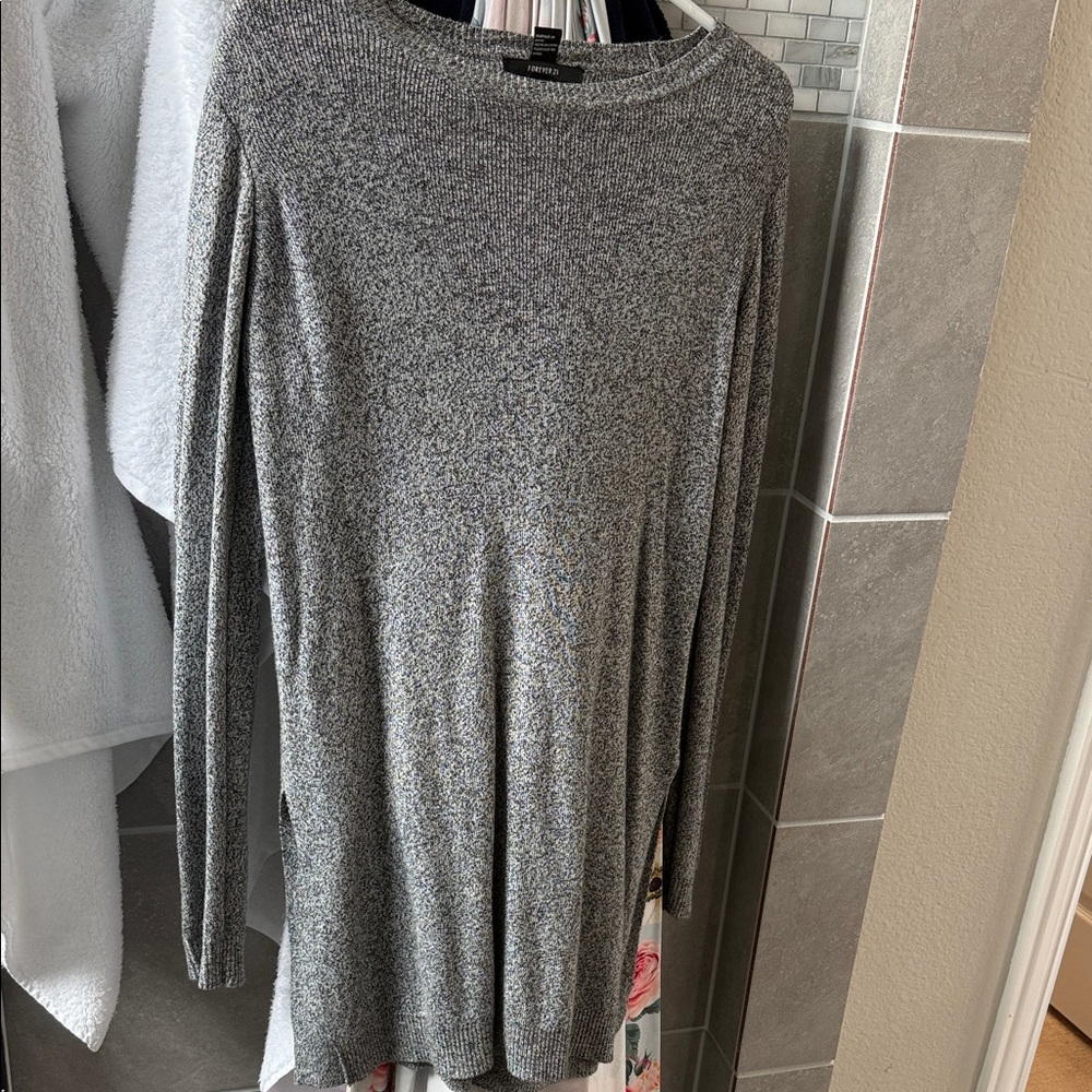 Forever 21 Heathered Gray Crewneck Sweater Dress